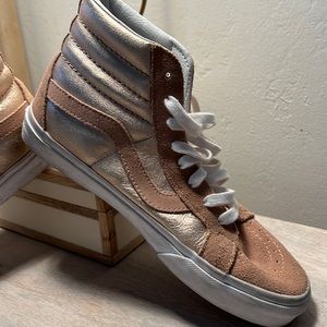 Rose gold high top vans